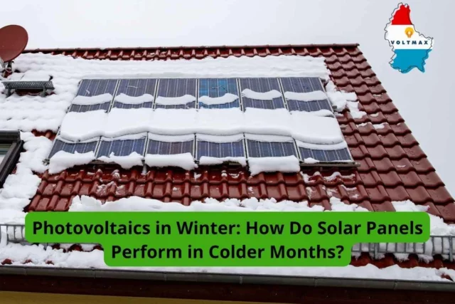 roof with photovoltaics in winter