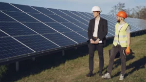 foreman businessman solar energy station