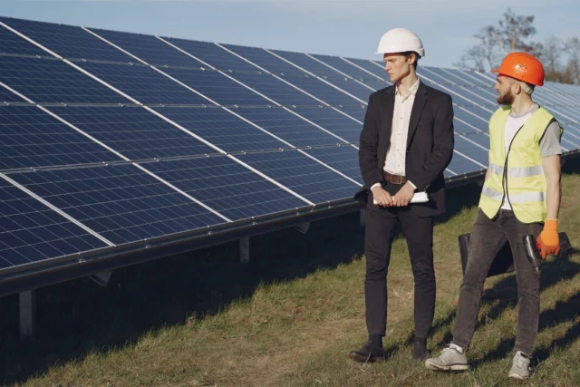 foreman businessman solar energy station